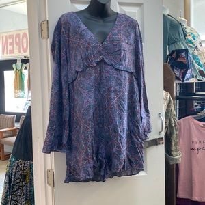 Ella Moss blue patterned romper nwt
